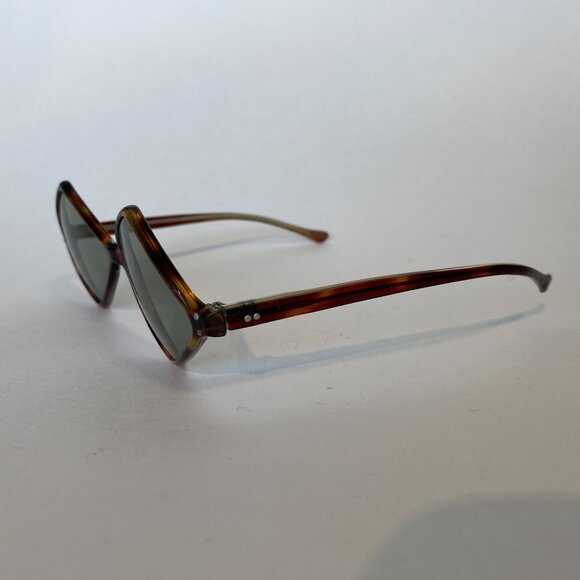 Vintage 60's Diamond Shaped Tortoiseshell Sunglasses 140 mm Frame - Picture 3 of 5